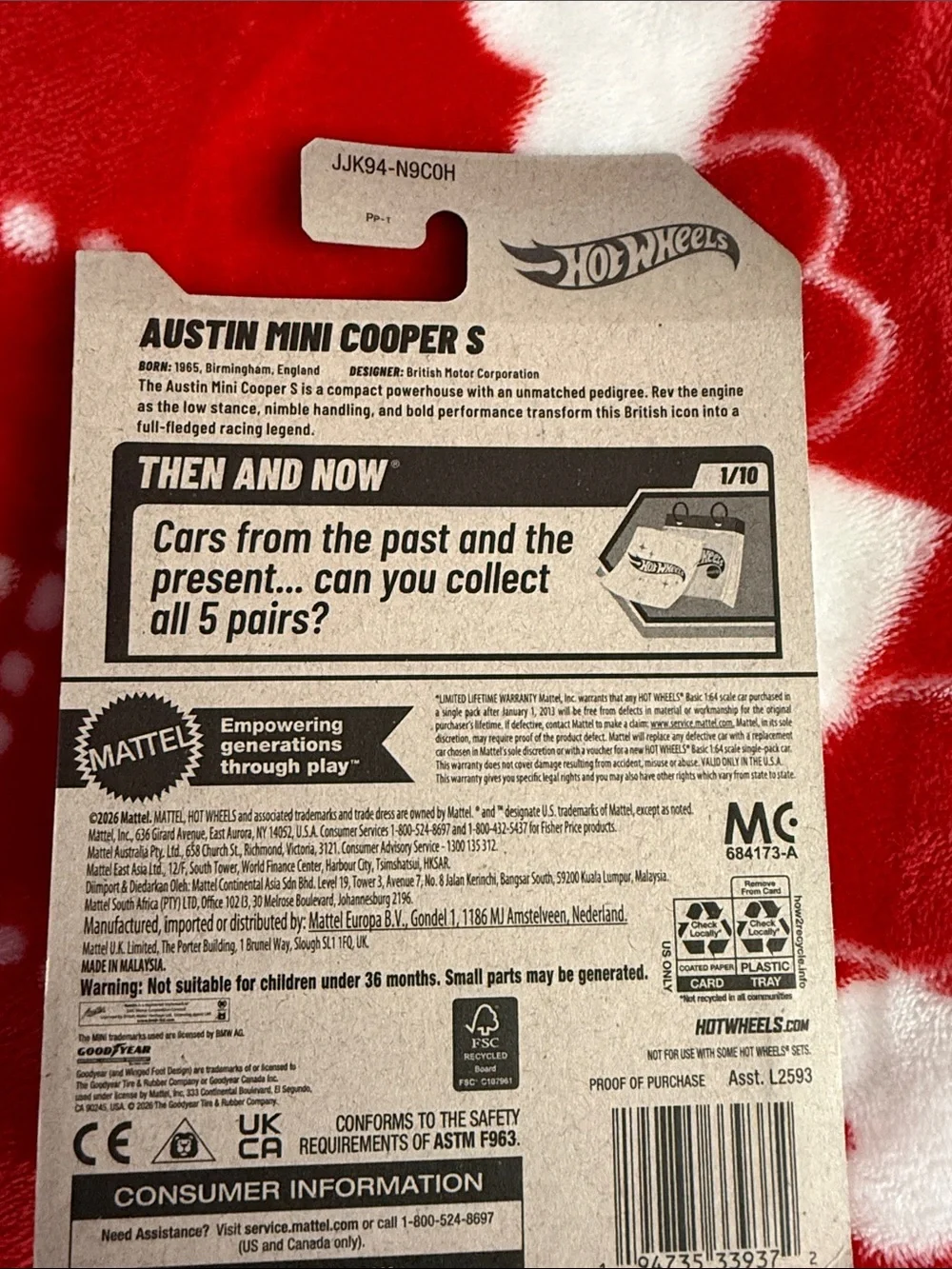 Austin Mini Cooper S Toy Car - Red